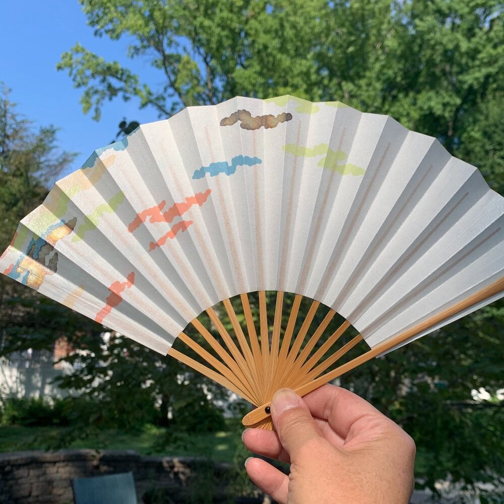 Vtg Japanese Ceremonial Folding Fan